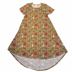 Lularoe Floral and Stripes Carly Dress